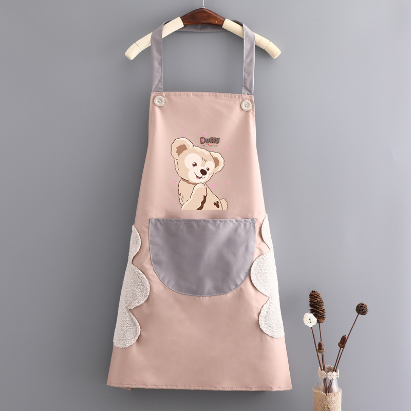 Mão limpando pescoço halter à prova d'água Duffy bear couro rosa cinza bolso