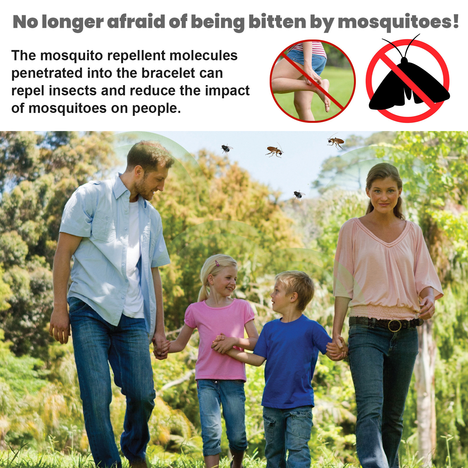 Outdoor Camping Portable Silicone Mosquito Repellent Watch To Prevent Mosquito Bites