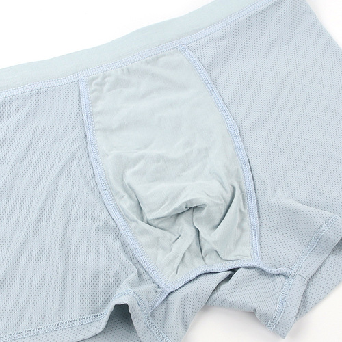 New summer mid-waist men's underwear mesh breathable ice silk men's underwear boxer briefs U convex design boxer briefs