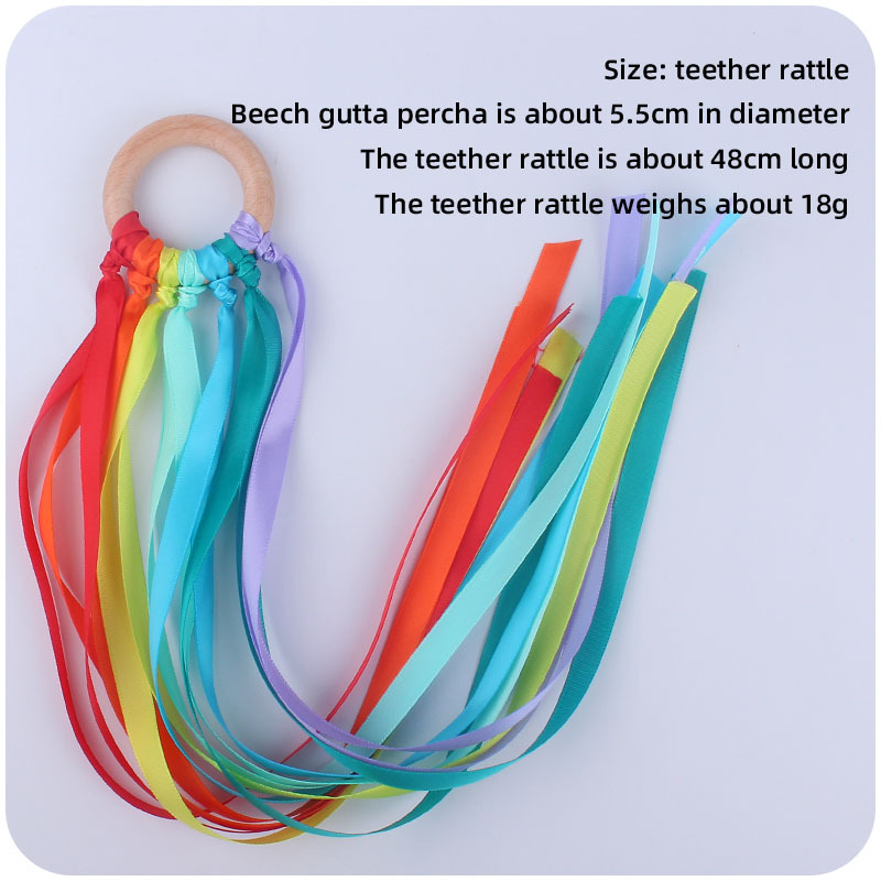 Nuevo bebé suministros cinta Beech sonajero calmante bebé creativo anillo de madera juguete dientes molienda Amazon