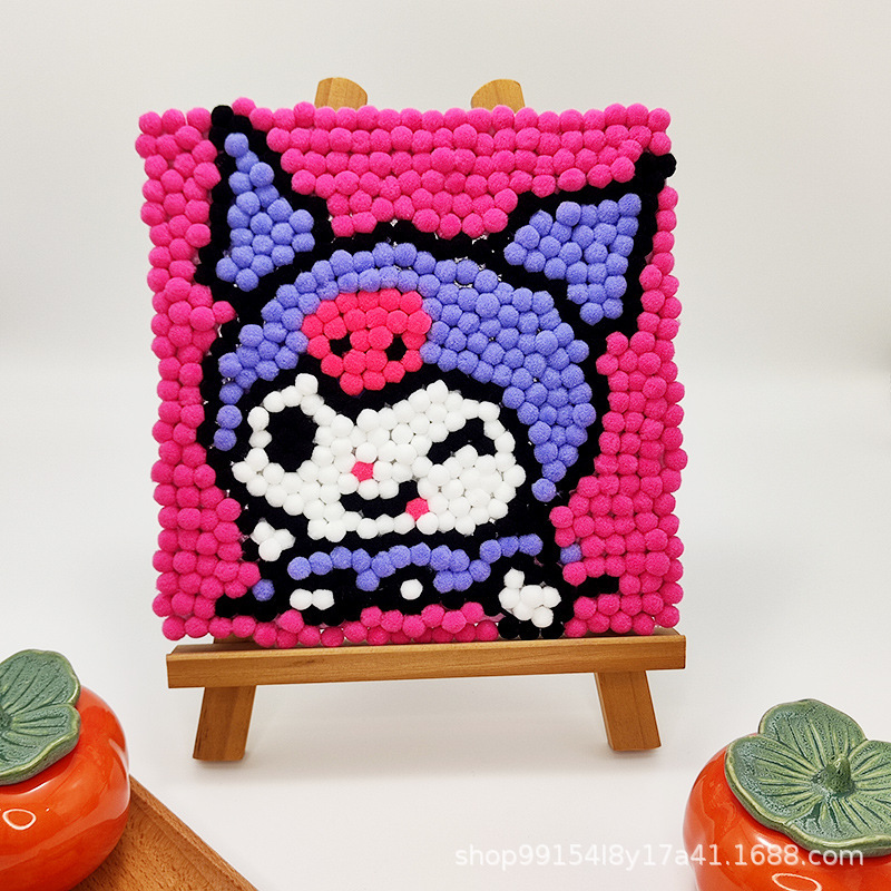 DIY ヘアボール絵画手作り材料パッケージクリエイティブ子供の漫画アニメーション装飾絵画ステッカー絵画屋台卸売|undefined