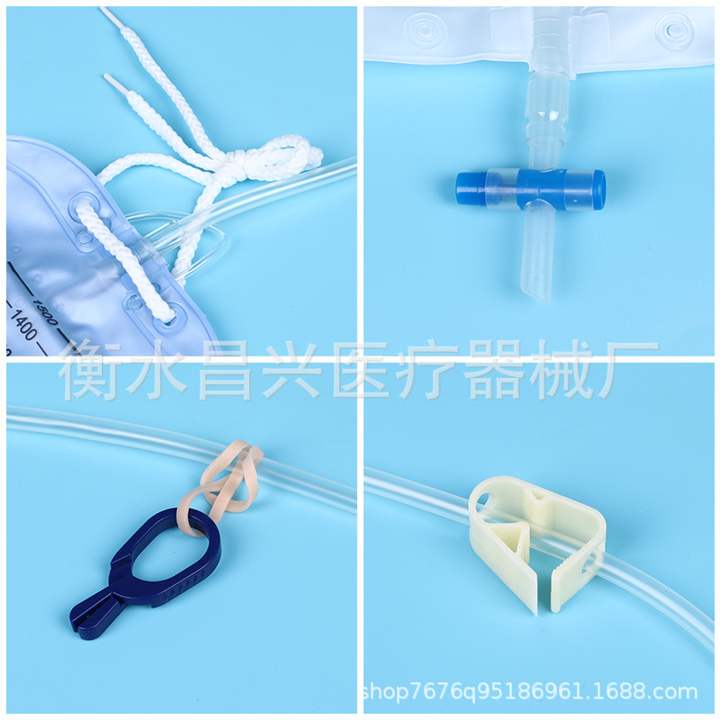 Bolsa de drenaje desechable al por mayor bolsa de orina anti-reflujo 1500ML bolsa de orina tubo alargado bolsa de orina embalaje independiente