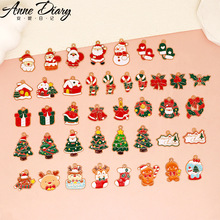 圣诞节吊坠滴油可爱圣诞老人 雪花 礼物麋鹿合金配饰DIY饰品挂件