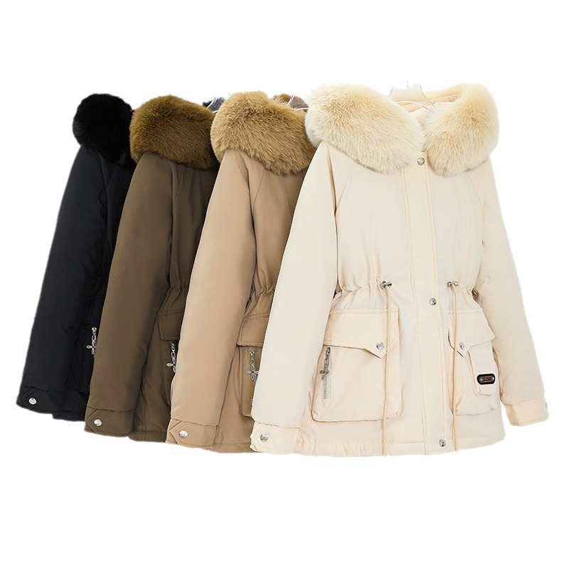 2024 nueva escuela de mujeres superando el corto invierno encapuchado ropa de algodón plumón más vello grueso calentamiento universal moda coreana image 5