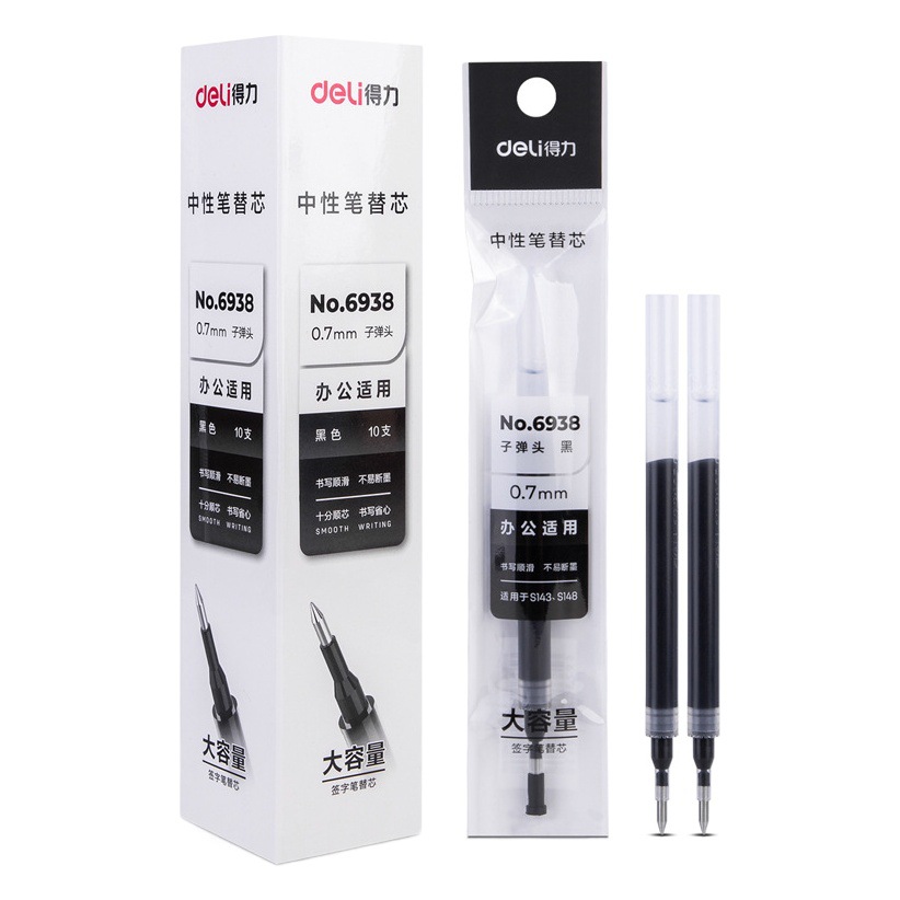 Repuestos para Bolígrafo de Gel 6938 0.7mm 10 Unidades de Plástico Negro image 1