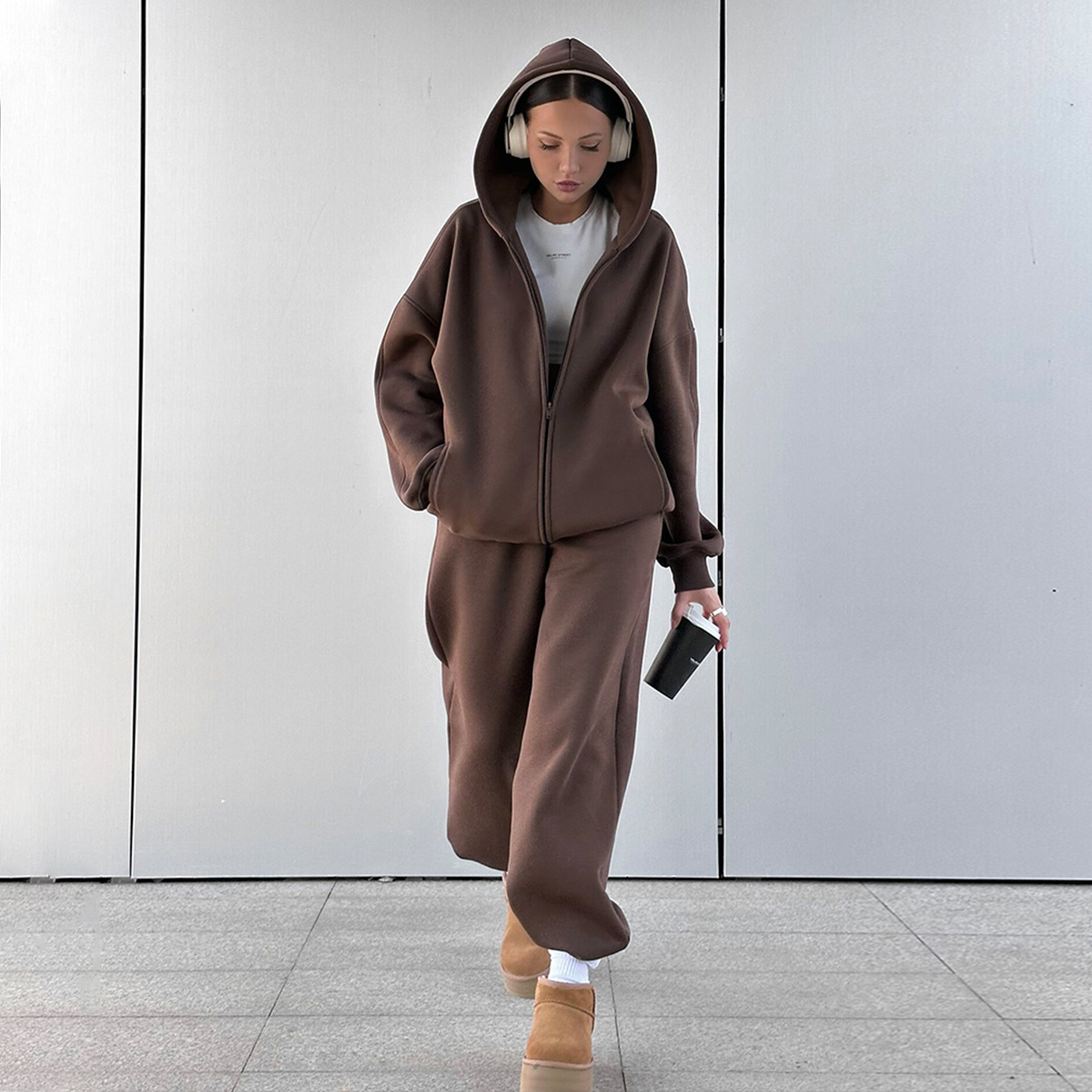 Damenbekleidung neuer Sport-Freizeit-Sweatshirt-Anzug aus Polarfleece_voghion.com