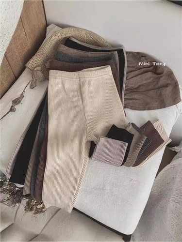 2025 Elastic Fitting Leggings for Kids - Unisex Baby Solid Color Versatile Long Pants - Autumn/Winter New Arrival Trendy