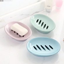 创意椭圆形肥皂盒塑料简约双格沥水香皂盒浴室洗脸皂盒洗手间皂架
