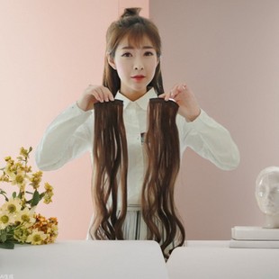 in stock cross-border European and American wig long curly hair one piece two clip roll hair extension clip hair breathable in stock wholesale