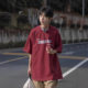 Men's Summer American Style Retro Brown Short-sleeved T-shirt Letter Printing Loose Trendy Brand Fashionable Casual Half-sleeved T-shirt
