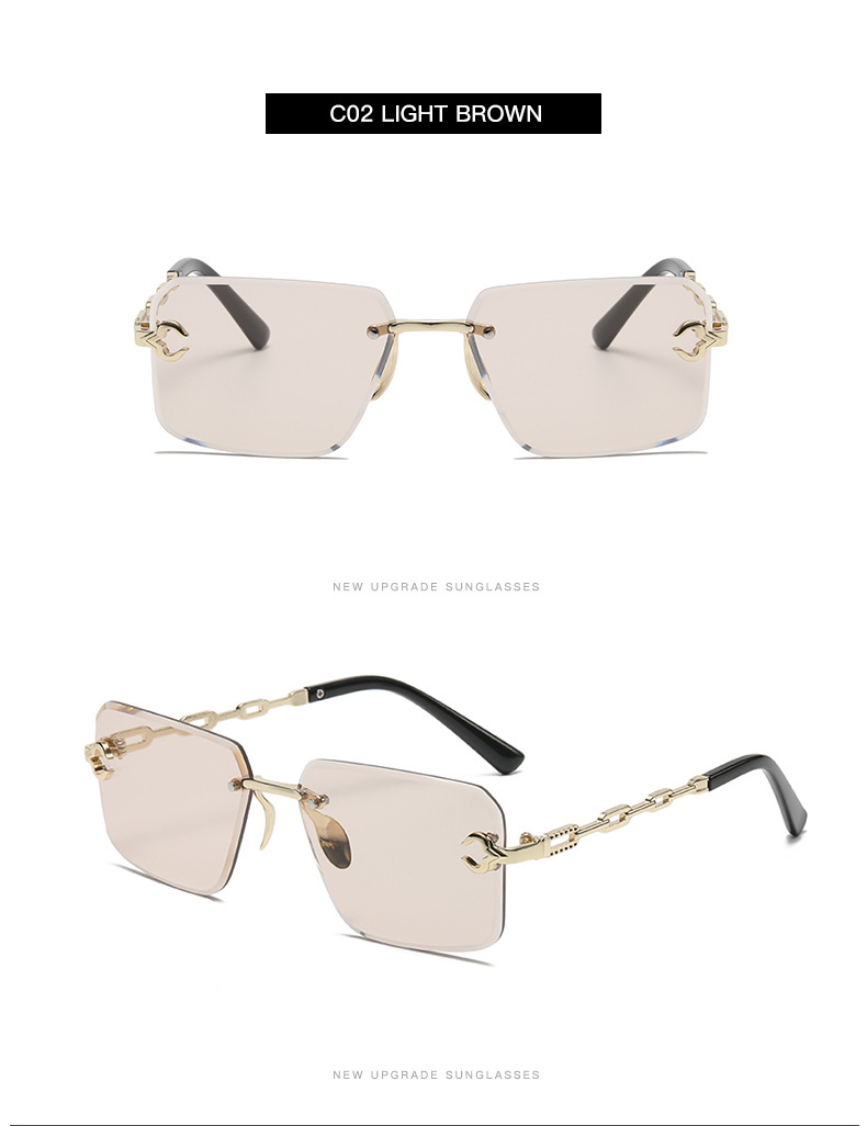 32g Weight Frameless Glasses Structure Sunglasses Classification PC, UV400 Protection Lens Material Square Glasses Style Travel Occasion Solid Color Pattern Women'S Gender Fashion Style Fashion Solid Color PC UV400 Protection Square Frameless Women's Sunglasses 7