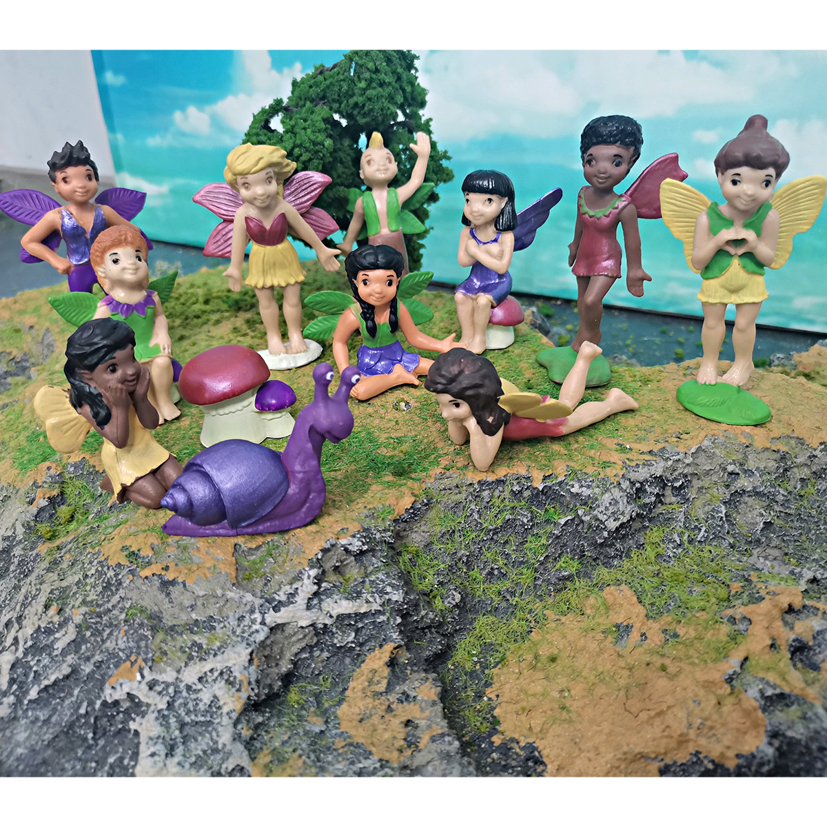亞馬遜仿真神話人物迷你仙女精靈花仙子模型人偶桌面靜態擺件玩具