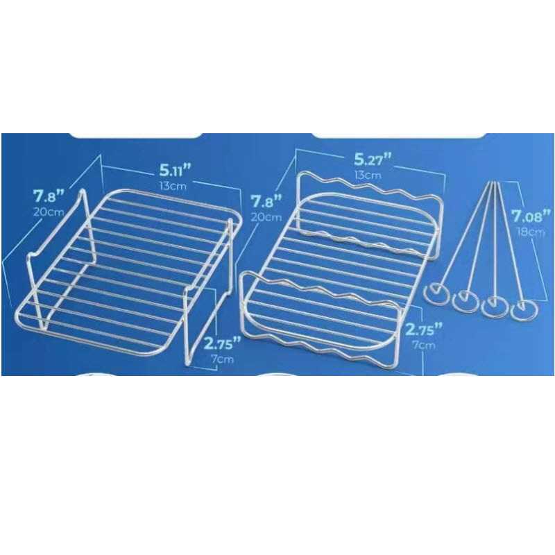 Double Pot Air Fryer Accessories Ninja DZ201/DZ401 Foodi 8 Quart 6-in-1 Stainless Steel Baking Rack