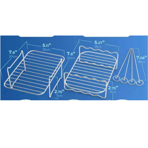 Double Pot Air Fryer Accessories Ninja DZ201/DZ401 Foodi 8 Quart 6-in-1 Stainless Steel Baking Rack