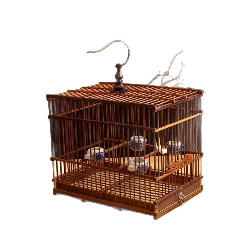 新しい竹長方形紫竹鳥かごイエローバード翡翠鳥竹麻手作り特別価格アクセサリー|undefined