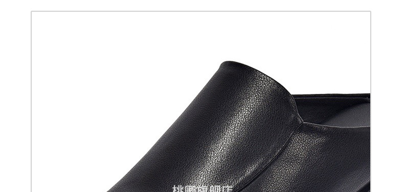 Dép sandal nữ đế xuồng da thật gót cao 9 cm phong cách thời trang — Màu đen chi tiết 12