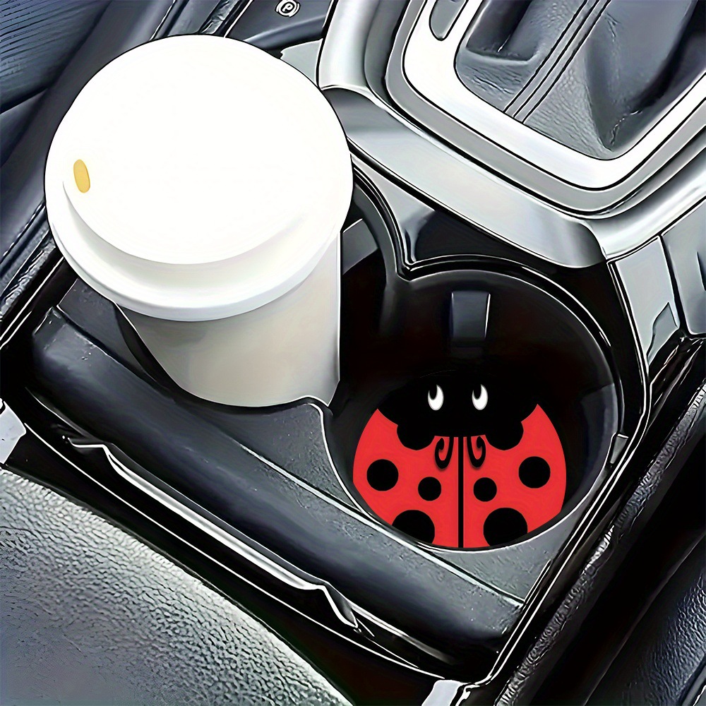1 Set of 2 Pieces of Cross-Border Hot-Selling Acrylic Car Coasters, Cute Ladybug Shape, Creative and Personalized