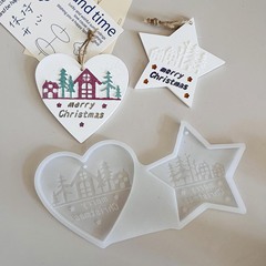 愛の五芒星のクリスマスの速いペンダントのシリコンの鋳型のクリスマスのアロマのワックスの切れの石膏のゴムの鋳型