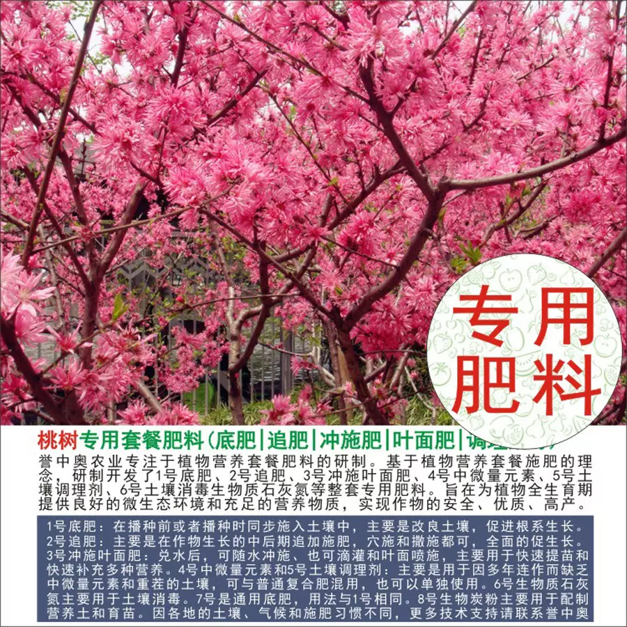 1-50斤誉中奥桃树专用有机肥复合肥底肥追肥叶面肥冲施肥水溶肥