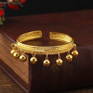 Dai Yunnan Ethnic Style Golden Bell Bracelet Alien Eight-Bell Bracelet for Adults and Children Five-Bell Bracelet Dance Bracelet