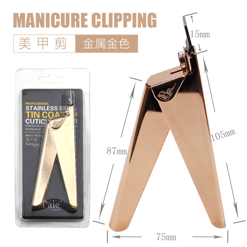 Uña transfronteriza engrosada galvanizada acero inoxidable en forma de U cortadora de uñas herramientas profesionales de reparación de uñas falsas
