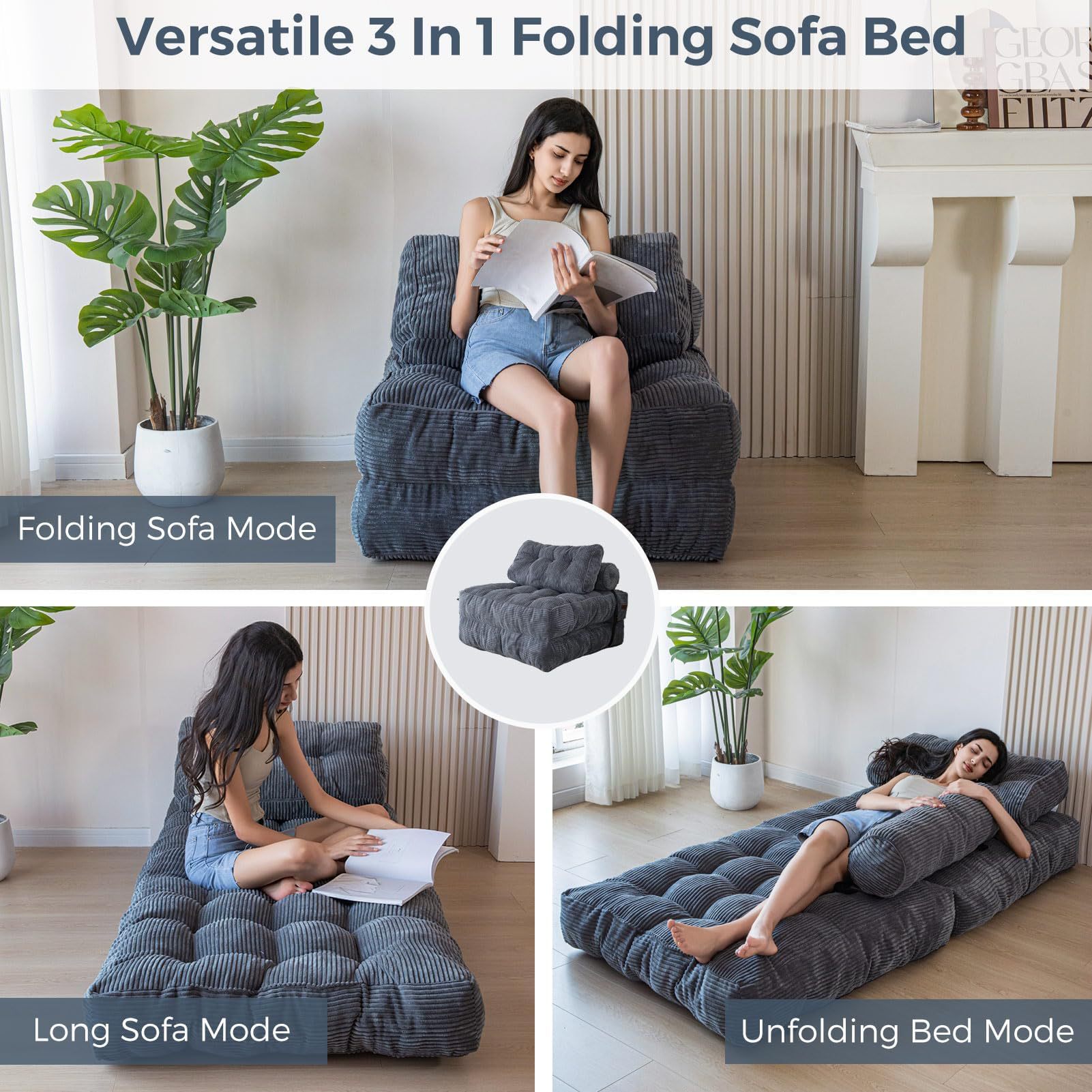 Amazon explosión esponja comprimida sofá cama plegable doble cama individual pequeña casa sofá perezoso sala de estar