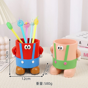 Cute Cartoon Stationery Box Creative Resin Large Capacity Pen Conner Desktop Storage Box Pen Box Dormitory Bedside Ornaments