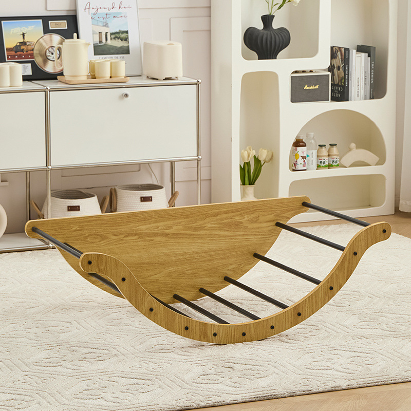 쿠션 없음 - 나무 색상 흔들의자