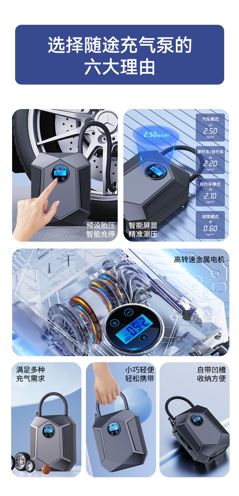 Car Inflator Portable Car Inflator Electric Car Tire High Pressure Inflator Factory