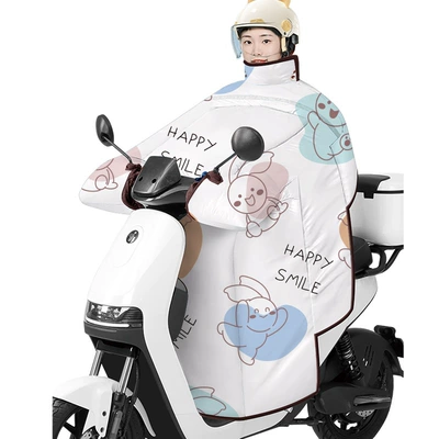 Motorcycle front windshield, fleece-lined thickened warm battery car - ordinary-style-shoulder-pads-neck-pads-happy-rabbit
