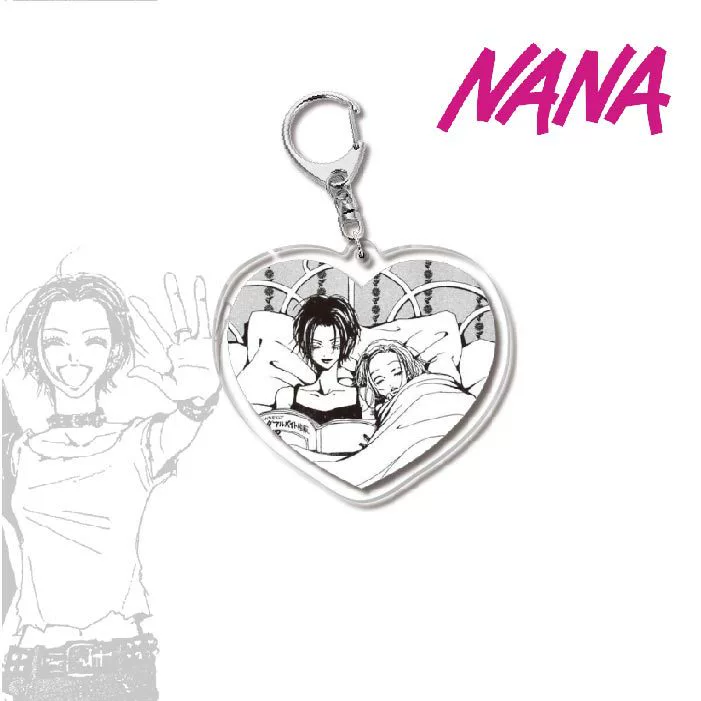 Keychain (NANA) double‑sided printed, translucent membrane, metal ring, assorted designs