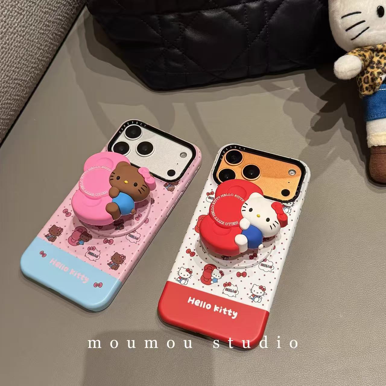 Cartoon Full Screen Polka Dot Cat Magnetic Suction 13 Suitable for Iphone17Promax Apple 16 Mobile Phone Case 15 Hot Model 14