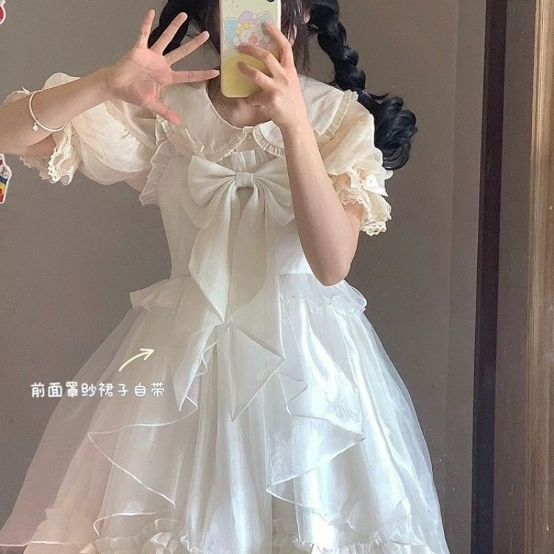 Маленькое хлопковое облако Лолита, маленькое облако сестры Лолита, маленькое хлопковое облако JSK, платье феи, студенческий летний стиль