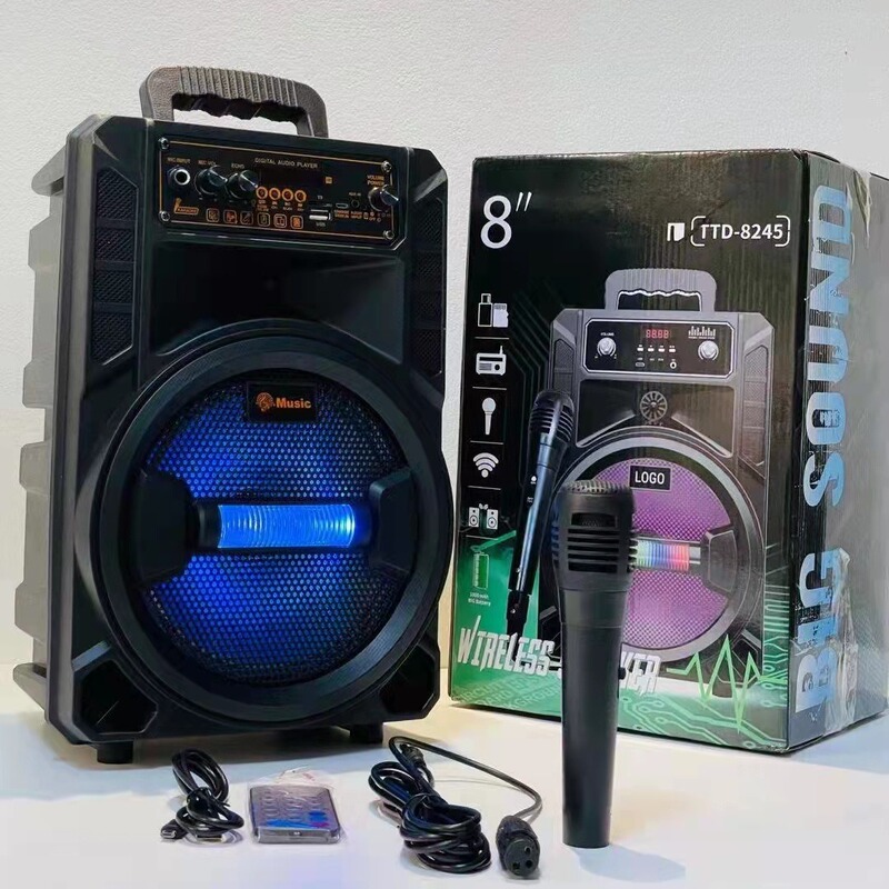 TTD-8245 外貿 8inch アウトドア Bluetooth オーディオ スクエアダンス 新型ポータブル発光サブウーファー バッテリー付き|undefined