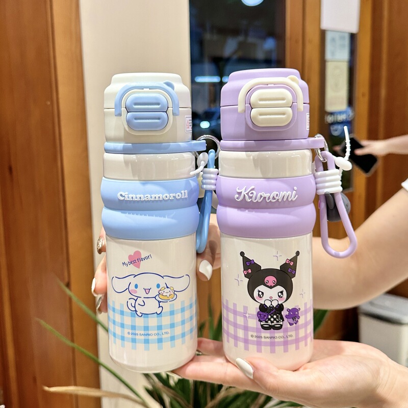 クロミ 子供用魔法瓶カップ 小学生女子専用 サンリオ 316ステンレス ダブルドリンクカップ|undefined