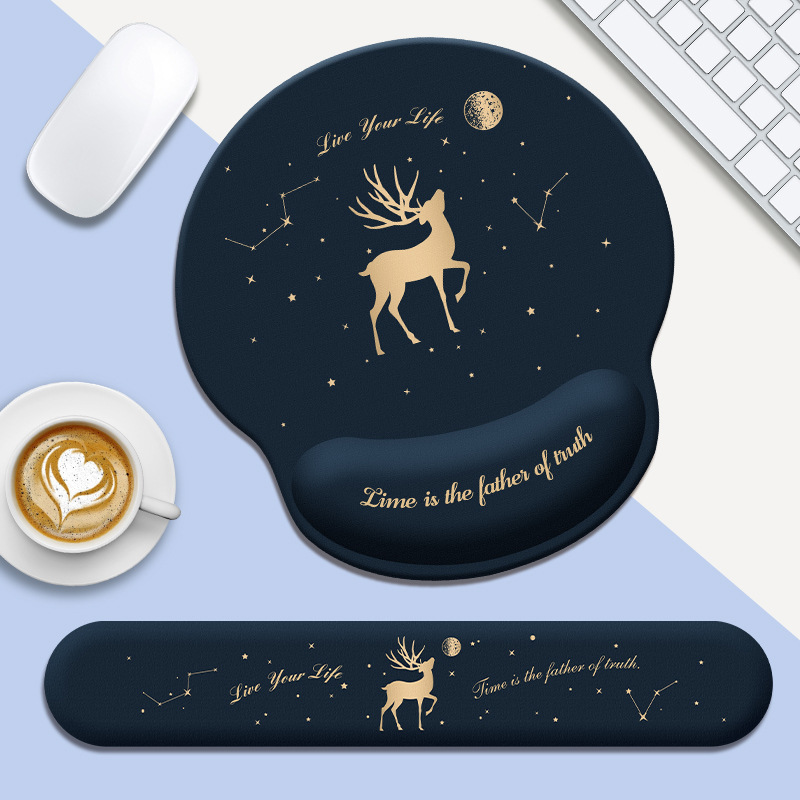 Creative Cartoon Star Deer Mouse Pad Wrist Keyboard Hand-held Cute Girl Anime High-value Mouse Wrist Pad