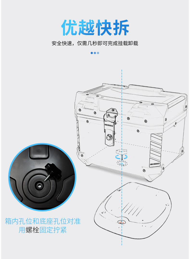 Wanlihao Plastic Large-Capacity Motorcycle Tail Box, Electric Vehicle Trunk, Universal Storage for Electric Bicycles