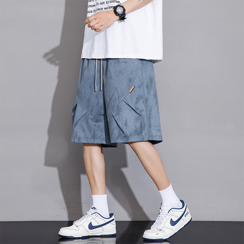Summer New Trendy Brand Men's Plus-Size Casual Shorts for Big and Tall Men, Loose Casual Knee-Length Shorts