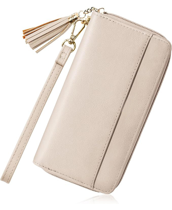 Suphiar personalizado Amazon Hot Lady Wallet bolso de mano doble plegable de color sólido pulsera larga billetera de viaje