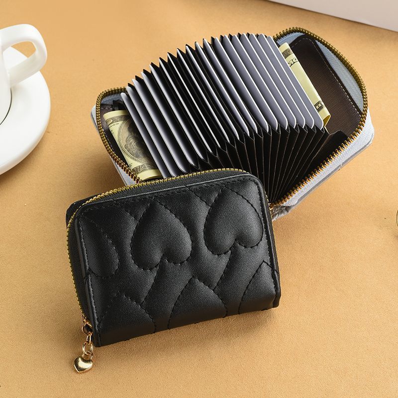 2025 nueva cartera de tarjetas de gran capacidad cartera pequeña nicho diseño de mujeres de alto nivel sensación corta cartera de cambio cartera de tarjetas