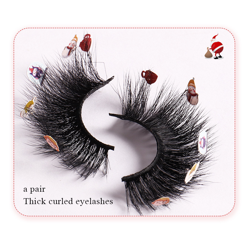 Novos cílios postiços de vison, 1 par de caixa de pó, cílios postiços naturais de uma peça_voghion.com