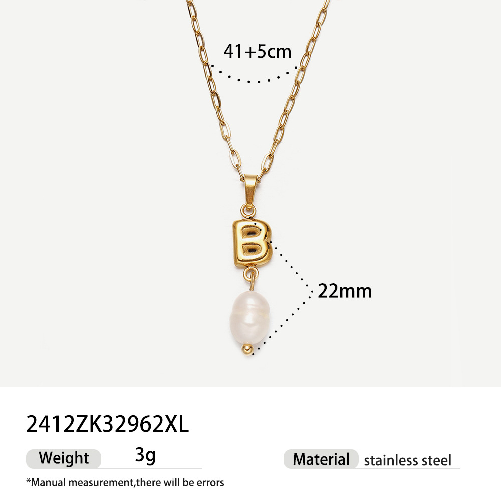 TENA collar de acero inoxidable de perlas verdaderas simplista de alto nivel nicho de diseño de acero de titanio collar de collar para mujeres image 38