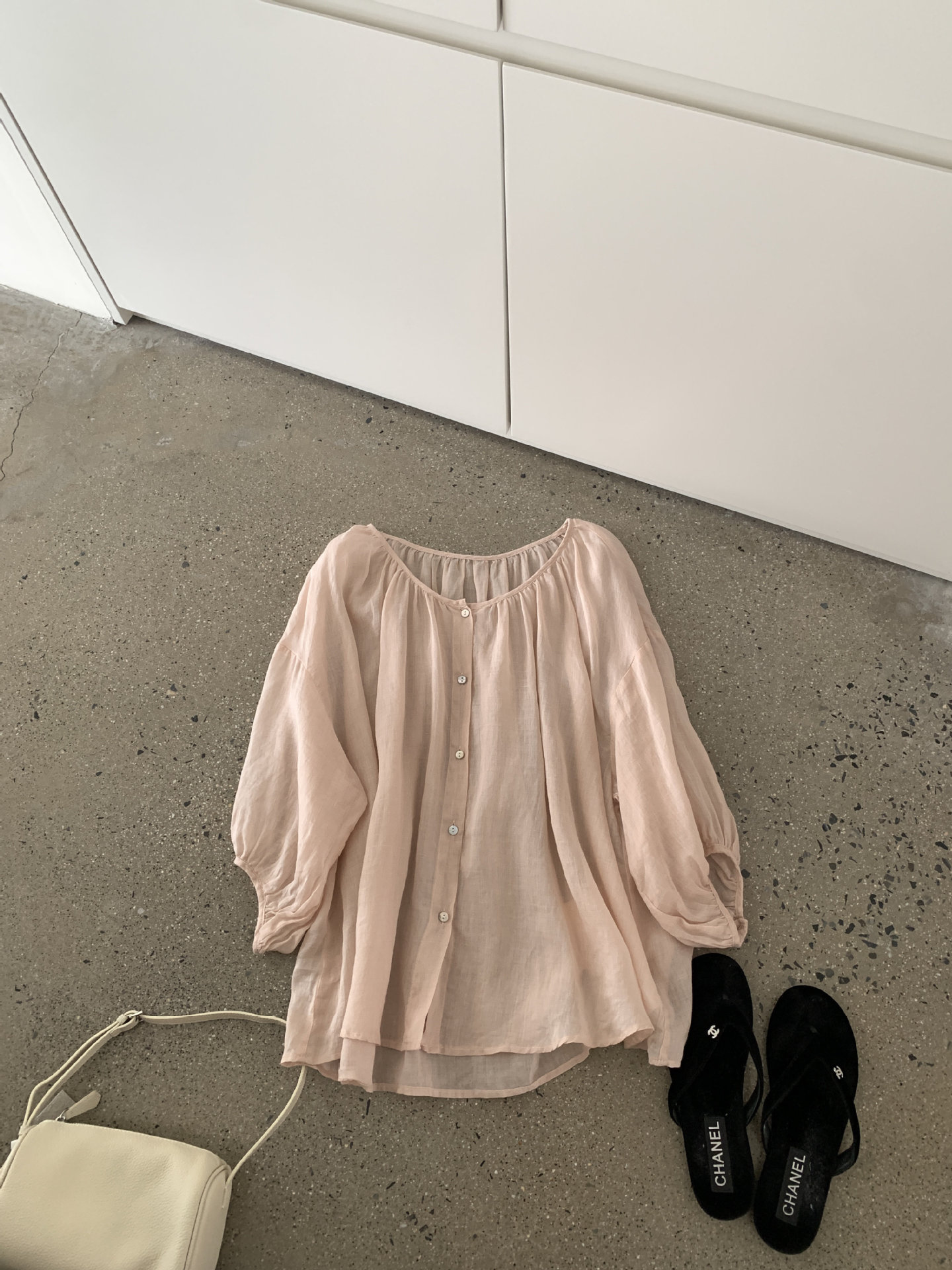 Áo sơ mi nữ linen tay lỡ phong cách Pháp i miss 2026 — xanh đậm, màu trắng, Bột cam, Vàng nhạtcolor chi tiết 25