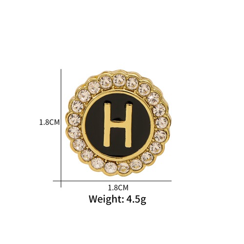 Amazon New Arrival Round Diamond Pendant Pin for Men Creative 26 Styles English Alphabet Suit Business Badge Cufflinks Set