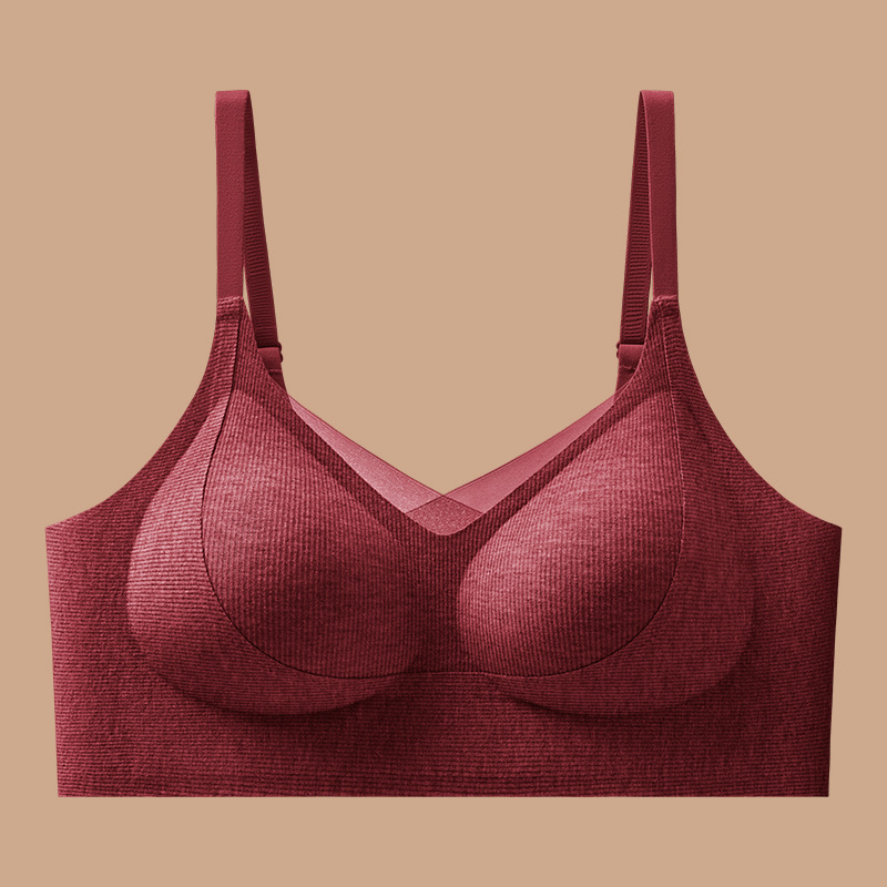 Nuevo estilo lijado, lijado, hermosa espalda, piel cálida, sujetador cálido, mujeres, reunida, copa fija, sujetador sin costuras, mujeres