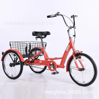 跨境批发20寸单速四轮车变速高碳钢成人人力脚踏三轮车自行车