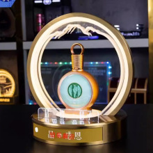 高端宴会酒瓶展示架不锈钢摆台白酒底座展台可充电发光酒座酒具