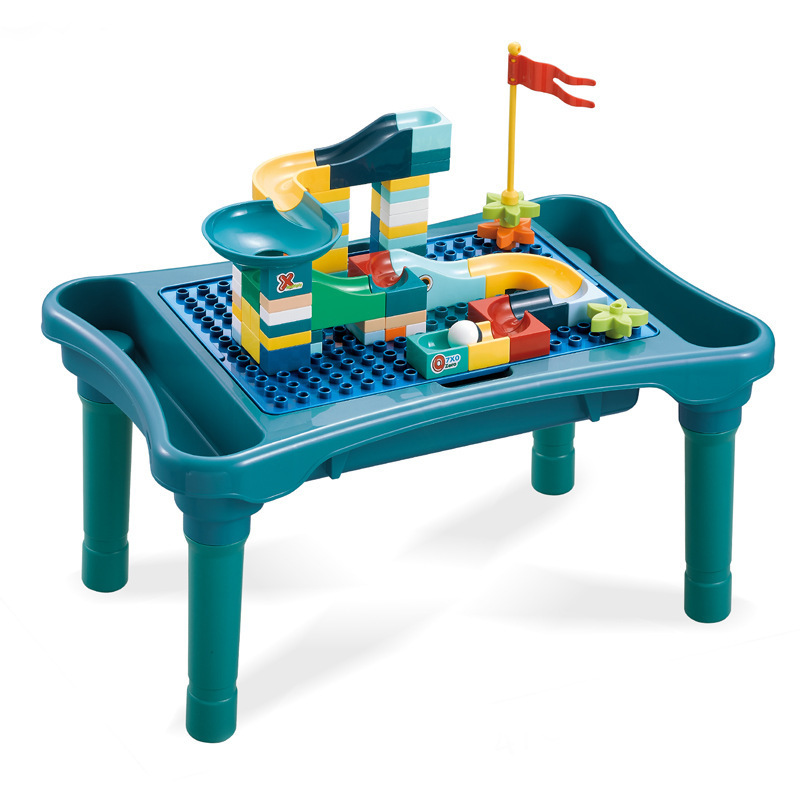 Mesa multifuncional para niños transfronterizos DIY ensamblaje de bloques de construcción mesa de pescado magnética eléctrica de juego acuático tabla de juguetes