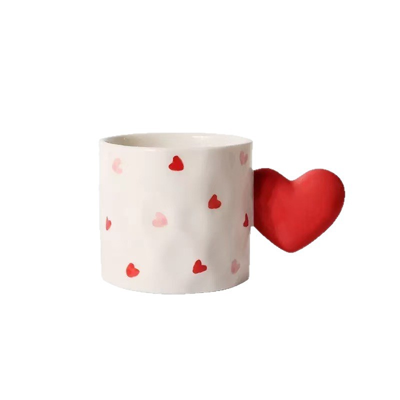 Taza de cerámica de amor tridimensional regalo de San Valentín taza de agua hecha a mano taza de café taza de desayuno taza de leche