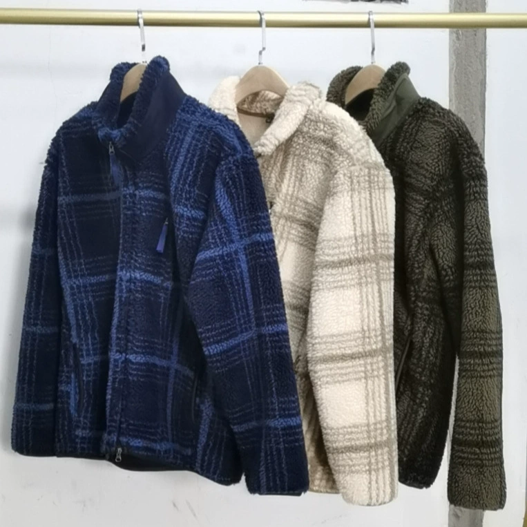 Осенне-зимняя новая мужская и женская парная ветрозащитная Теплая Флисовая Куртка в клетку с воротником для мужчин и женщин